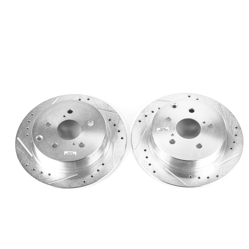 Power Stop 16-17 Toyota Mirai Rear Evolution Drilled & Slotted Rotors - Pair Brake Rotors - Slot & Drilled PowerStop