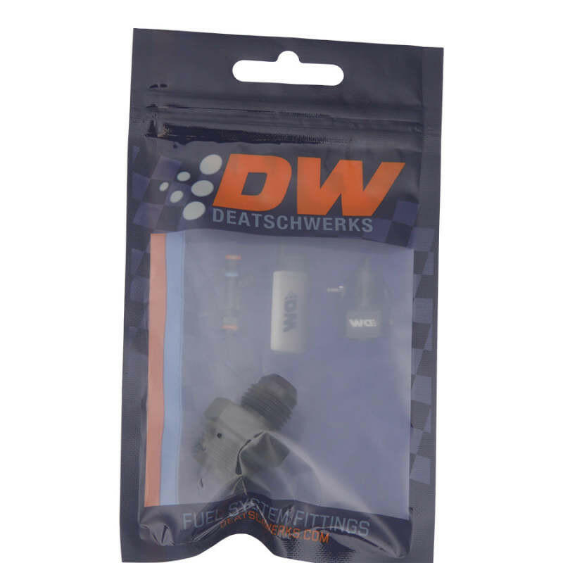 DeatschWerks 8AN ORB Male to 6AN Male Flare Adapter (Incl O-Ring) - Anodized Matte Black Fittings DeatschWerks