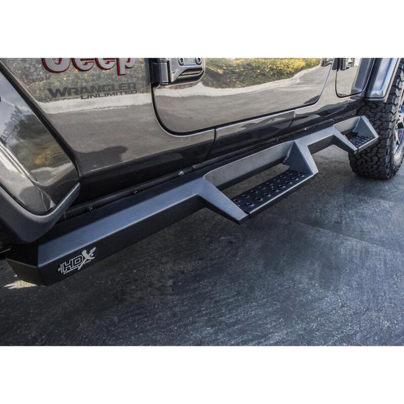 Westin 18-20 Jeep Wrangler JL Unlimited 4DR HDX Drop Nerf Step Bars - Textured Black Nerf Bars Westin