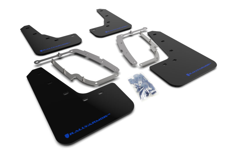 Rally Armor 17-23 Tesla Model 3 Black UR Mud Flap w/Blue Logo Mud Flaps Rally Armor