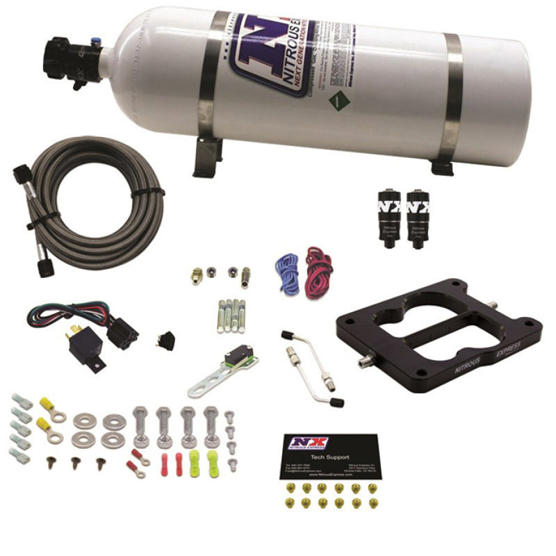 Nitrous Express Q-Jet/Holley Spread Bore Hitman Plus Nitrous Kit (50-200HP) w/15lb Bottle Nitrous Systems Nitrous Express