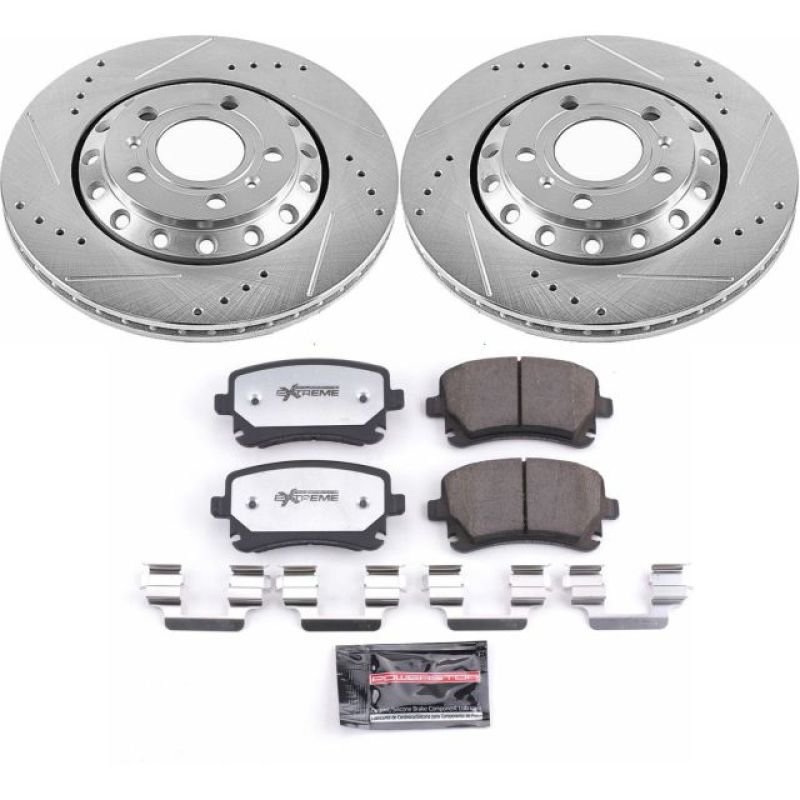 Power Stop 03-10 Audi A8 Quattro Rear Z26 Street Warrior Brake Kit Brake Kits - Performance D&S PowerStop