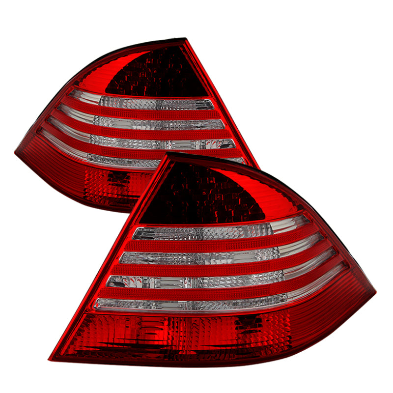 xTune Mercedes Benz W220 S-Class 00-05 LED Tail Lights Red Clear ALT-JH-MBW220-LED-RC Tail Lights SPYDER