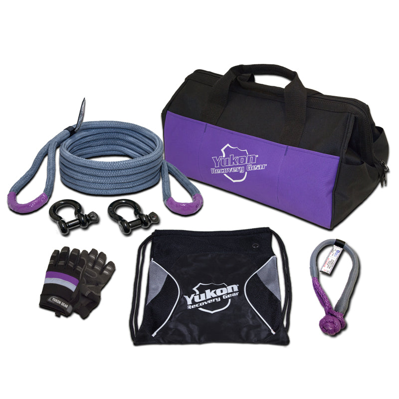 Yukon Recovery Gear Kit w/ 3/4in. Kinetic Rope Tow Strap Tow Straps Yukon Gear & Axle