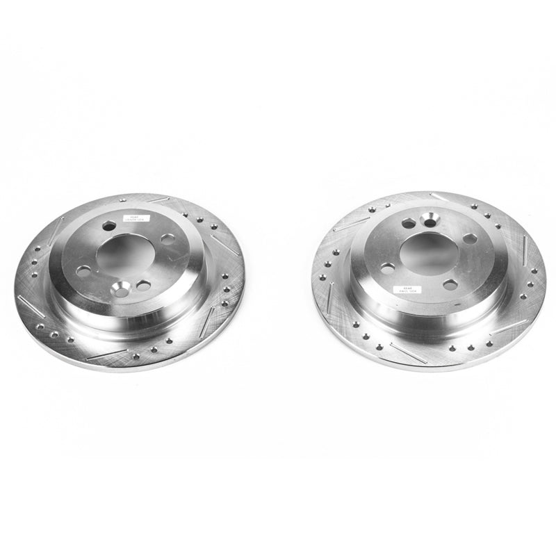Power Stop 02-06 Mini Cooper Rear Evolution Drilled & Slotted Rotors - Pair Brake Rotors - Slot & Drilled PowerStop