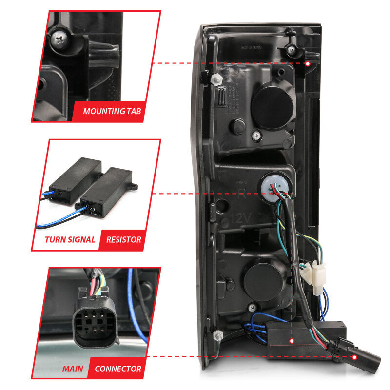 ANZO 18-19 Ford F-150 LED Taillights Smoke Tail Lights ANZO