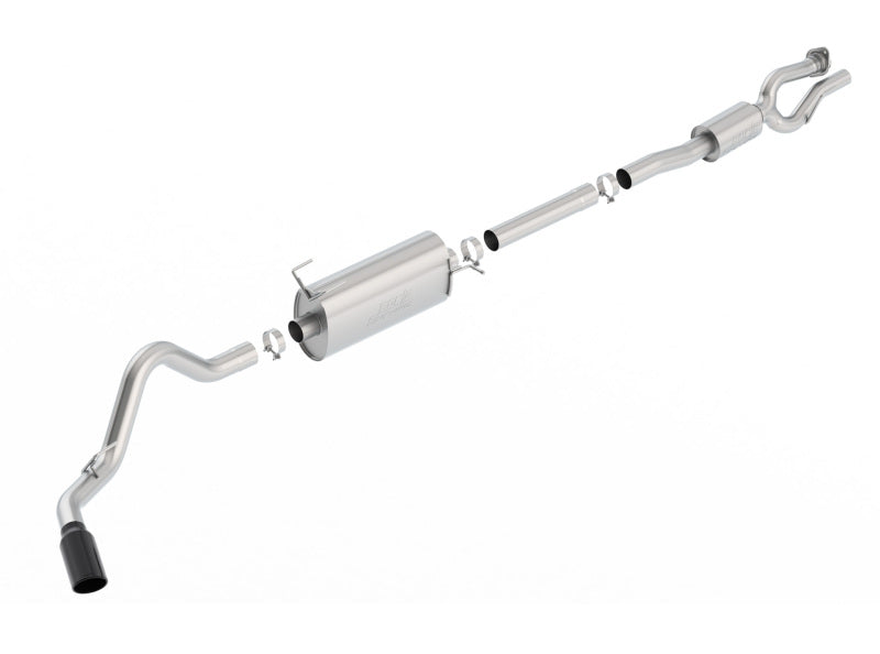 Borla S-Type Cat-Back 17-19 Ford F-250/350 Super Duty Side Exit Exhaust - Black Chrome Tip Catback Borla