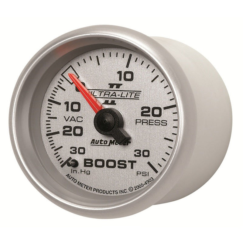 Autometer Ultra-Lite II 52mm 30 PSI Mechanical Boost Gauge Gauges AutoMeter