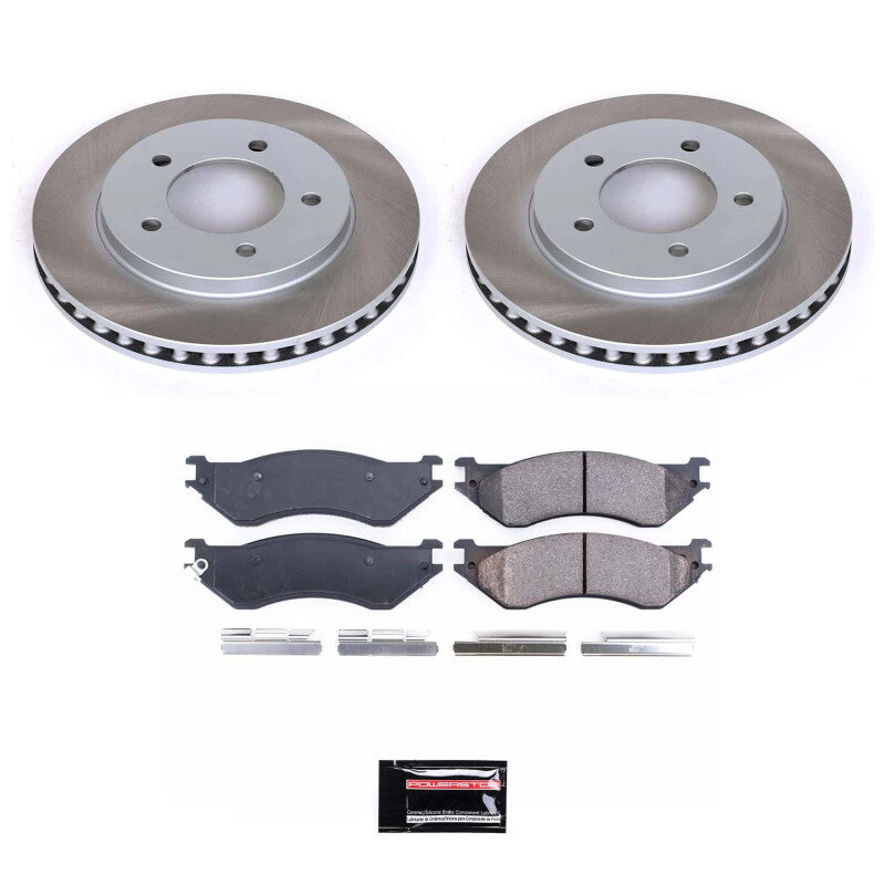 Power Stop 98-02 Lincoln Navigator Front Semi-Coated Rotor Kit Brake Kits - Performance Blank PowerStop