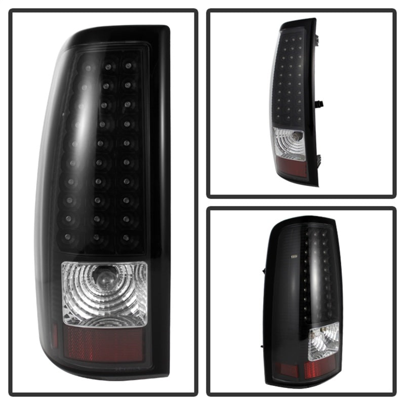 xTune 03-06 Silverado 1500/2500 (Will Not Fit Stepside) LED Tail Lights Black ALT-ON-CS03-LED-BK Tail Lights SPYDER