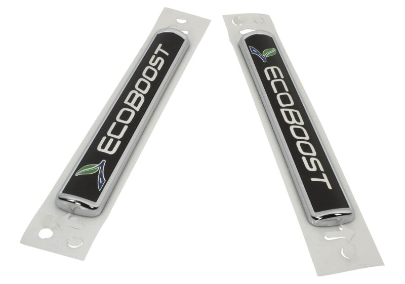 Ford Racing Black/Silver EcoBoost Emblem 3-1/2in x 9/16in - Set of 2 Other Body Components Ford Racing
