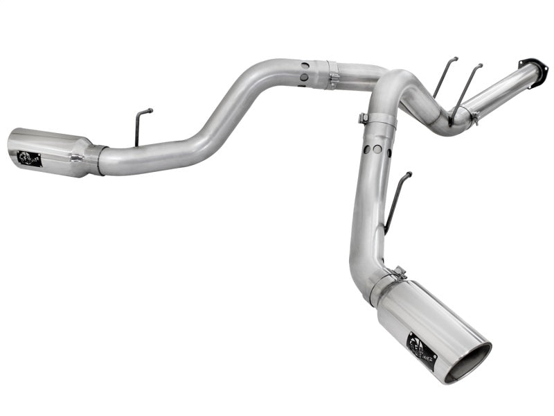 aFe Atlas Exhaust 4in DPF-Back Exhaust Aluminized Steel Polished Tip 11-14 ford Diesel Truck V8-6.7L DPF Back aFe