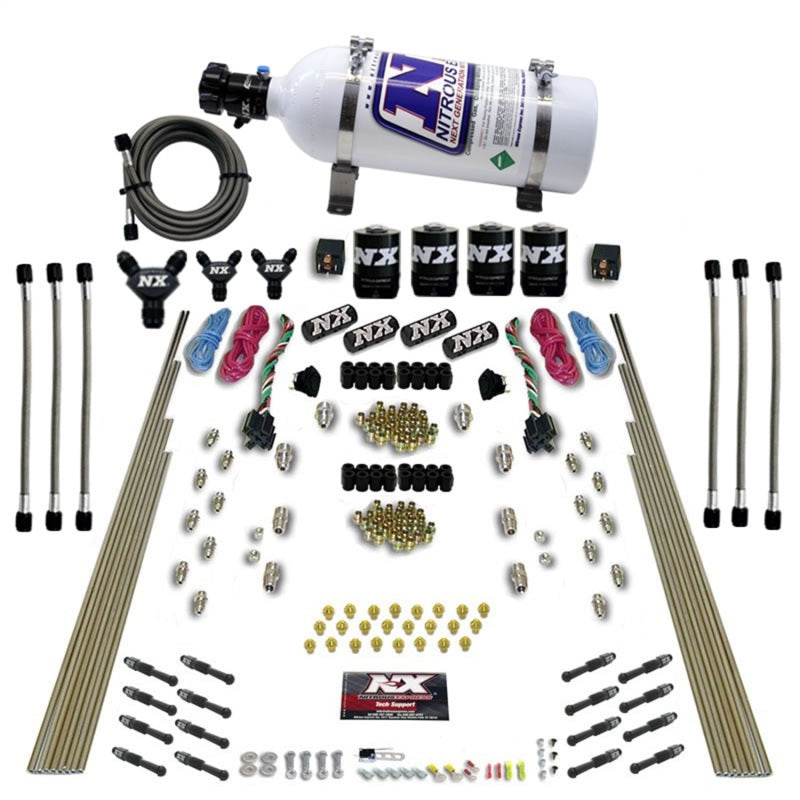 Nitrous Express 8 Cyl Dry Direct Port Dual Stage 4 Solenoids Nitrous Kit (200-600HP) w/5lb Bottle Nitrous Systems Nitrous Express