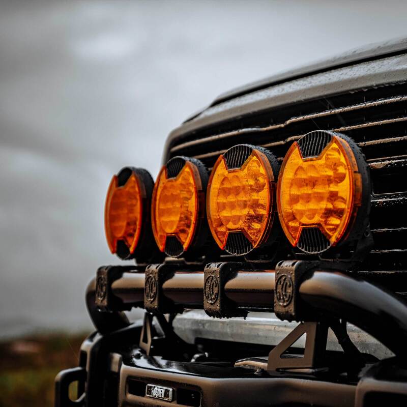 KC HiLiTES SlimLite 8in. LED Light Shield Driving (Shield Only) - Amber Light Covers and Guards KC HiLiTES