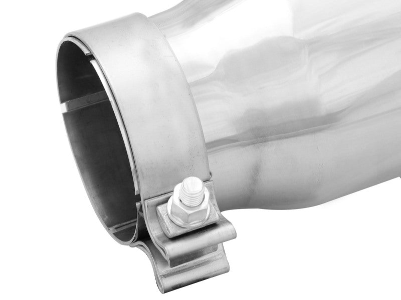 aFe MACH Force-Xp Universal Exhaust Tip 3-1/2Inlet x 4-1/2IN Outlet x 12IN L Polished Left Side Exit Tips aFe