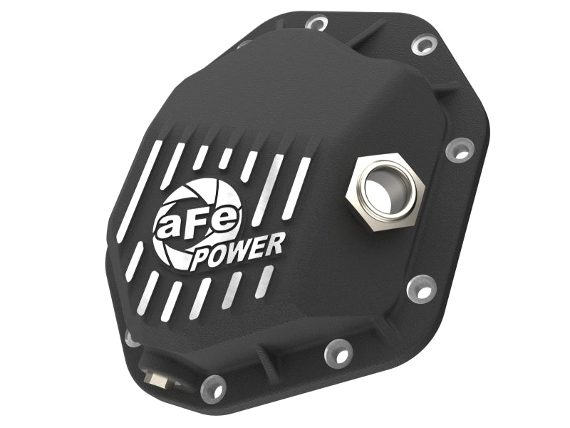 aFe 19-25 GM Trucks Front Diff Cover - Black w/ Machined Fins Diff Covers aFe