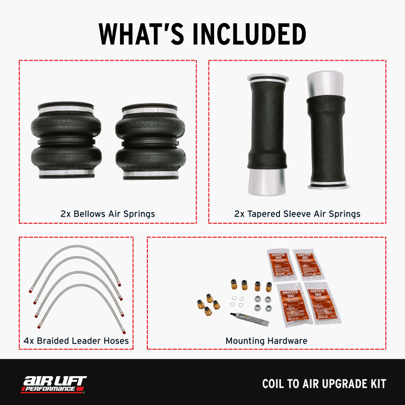 Air Lift 14-24 Infiniti Q50 (w/ Ball Lower Mount) Coil to Air Upgrade Kit Coilovers Air Lift