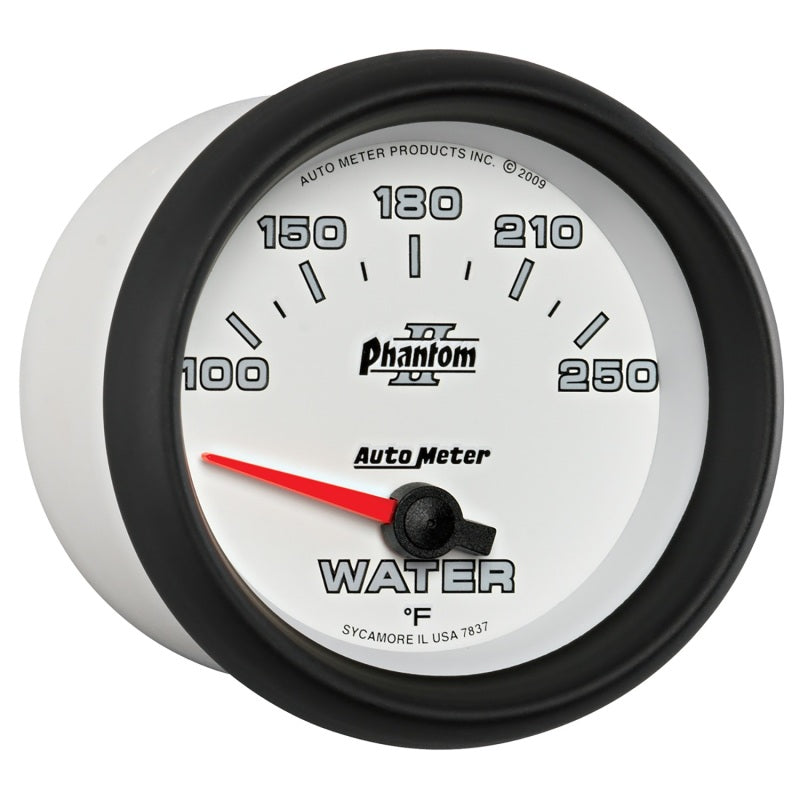 Autometer Phantom II 2-5/8in 100-250 Degrees F Electrical Water Temperature Gauge Gauges AutoMeter
