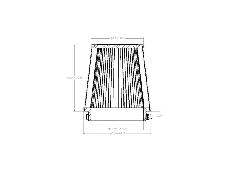 aFe Magnum FORCE Intake Repl. Filter w/ D2 Dura-Dry Media - 5-1/2in F x 7in B x 5-1/2in T x 7in H Air Filters - Universal Fit aFe