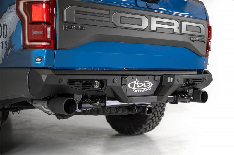 Addictive Desert Designs 17-20 Ford Raptor F-150 Bomber Rear Bumper w/ Backup Sensor Cutouts Bumpers - Steel Addictive Desert Designs