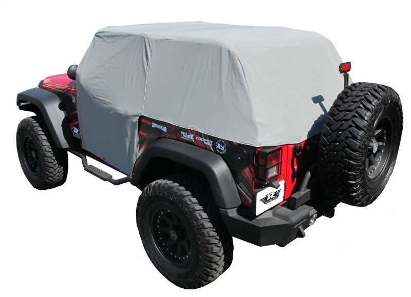 Rampage 2007-2018 Jeep Wrangler(JK) Cab Cover With Door Flaps - Grey Car Covers Rampage