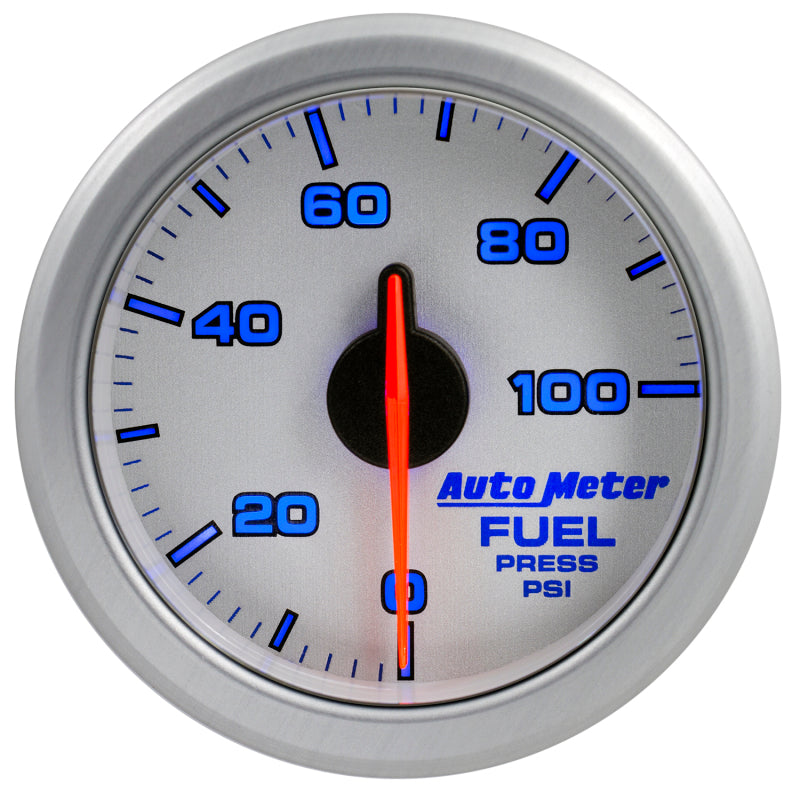 Autometer Airdrive 2-1/6in Fuel Pressure Gauge 0-100 PSI - Silver Gauges AutoMeter