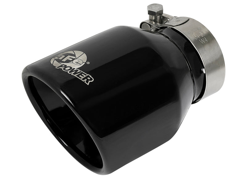 aFe MACH Force-Xp 409 SS Clamp-On Exhaust Tip 2.5in. Inlet / 4in. Outlet / 6in. L - Black Tips aFe
