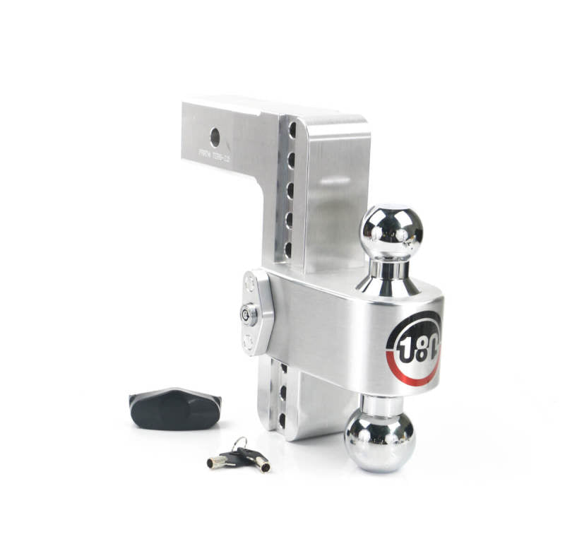 Weigh Safe 180 Hitch 8in Drop Hitch & 2.5in Shank (10K/18.5K GTWR) - Aluminum Hitch Ball Mounts Weigh Safe