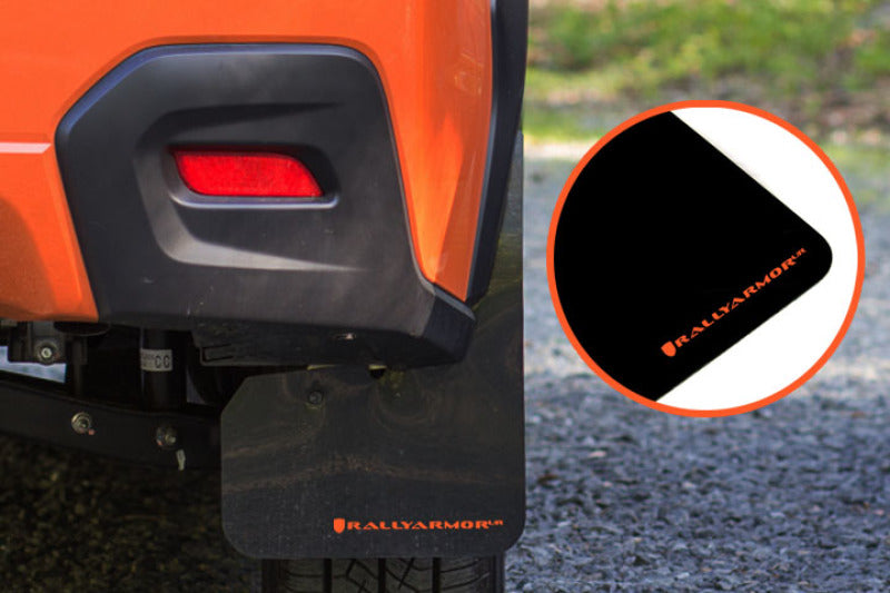 Rally Armor 13-17 Subaru Crosstrek XV Black Mud Flap w/Orange Logo Mud Flaps Rally Armor