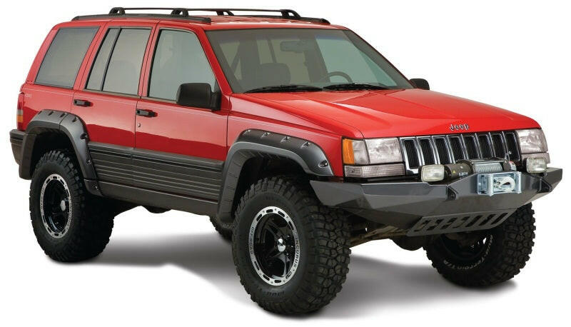 Bushwacker 93-98 Jeep Grand Cherokee Cutout Style Flares 4pc - Black Fender Flares Bushwacker