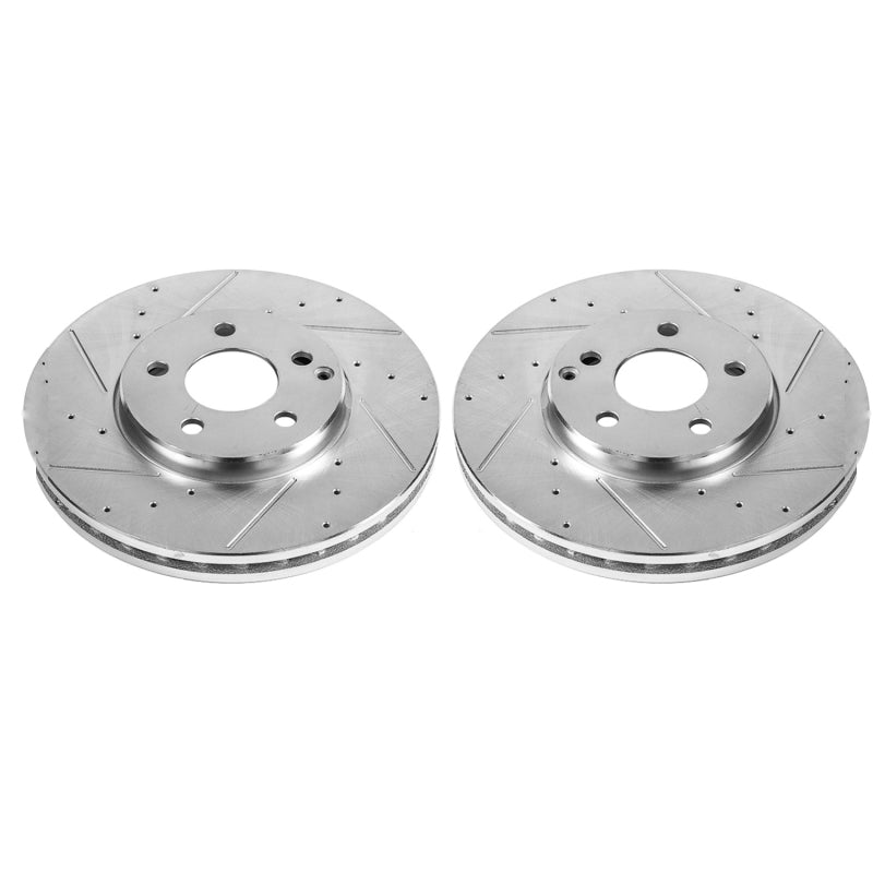 Power Stop 04-05 Mercedes-Benz E320 Front Evolution Drilled & Slotted Rotors - Pair Brake Rotors - Slot & Drilled PowerStop