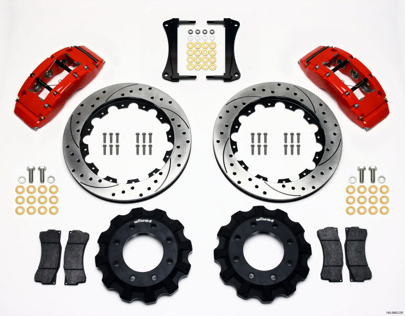 Wilwood TC6R Front Kit 16.00in Drilled Red 1999-2014 GM Truck/SUV 1500 Big Brake Kits Wilwood