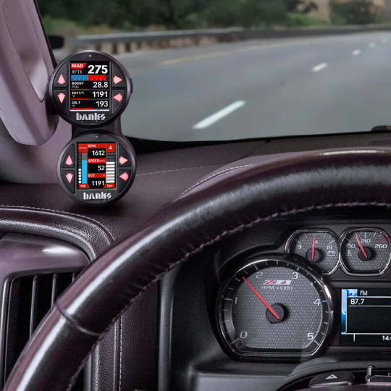 Banks Power 15-19 Chevrolet / GMC 2500/3500 iDash Stealth Dual Pod Mount Performance Monitors Banks Power