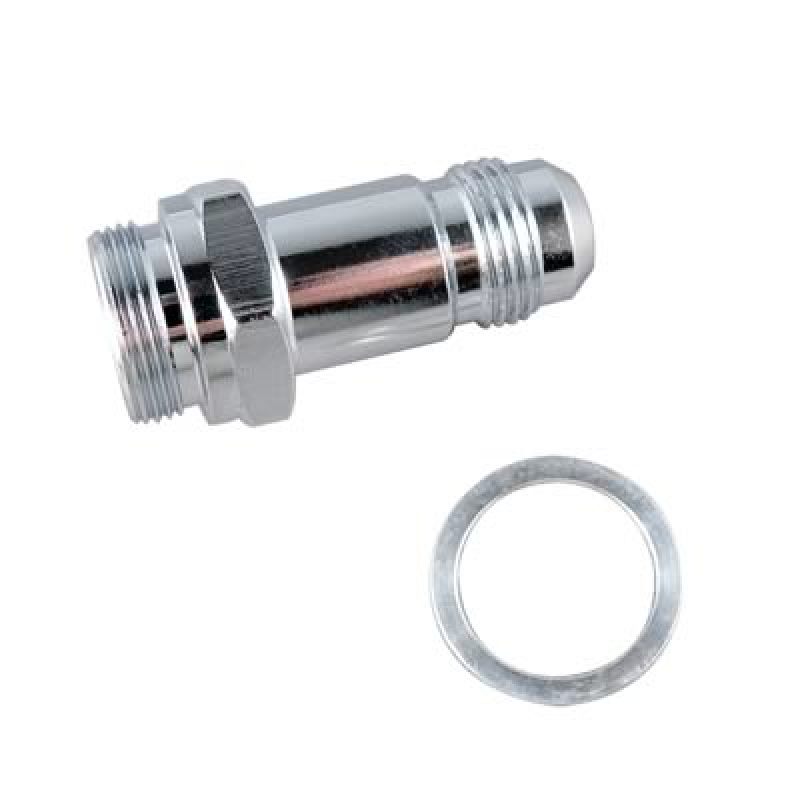 Fragola -6AN x 7/8-20 Carb Adapter Long 3in - Chrome Fittings Fragola