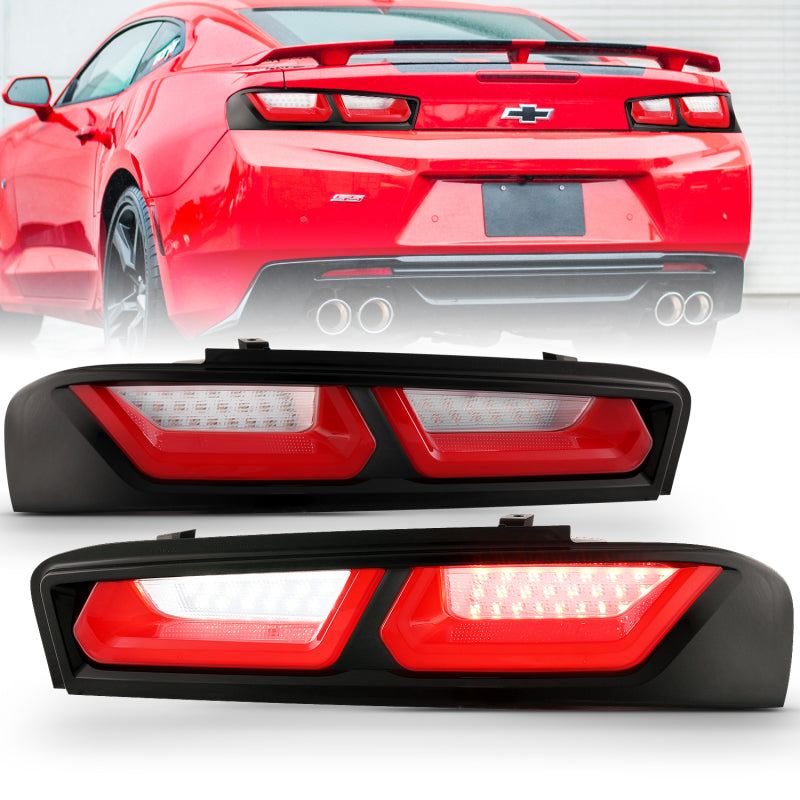ANZO 2016-2018 Chevrolet Camaro L.E.D T.L Red/Clear Tail Lights ANZO