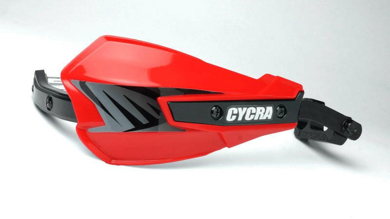 Cycra Vortex Hand Guard/w Universal U-Clamps- Red Hand Guards Cycra