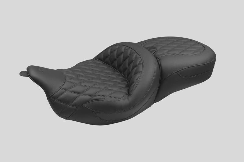 Mustang 08-25 Harley FL Touring Rd King Sp, Rd Glide Ltd, Dble Diamond Super Touring - Black Two-Piece Motorcycle Seats Mustang Motorcycle