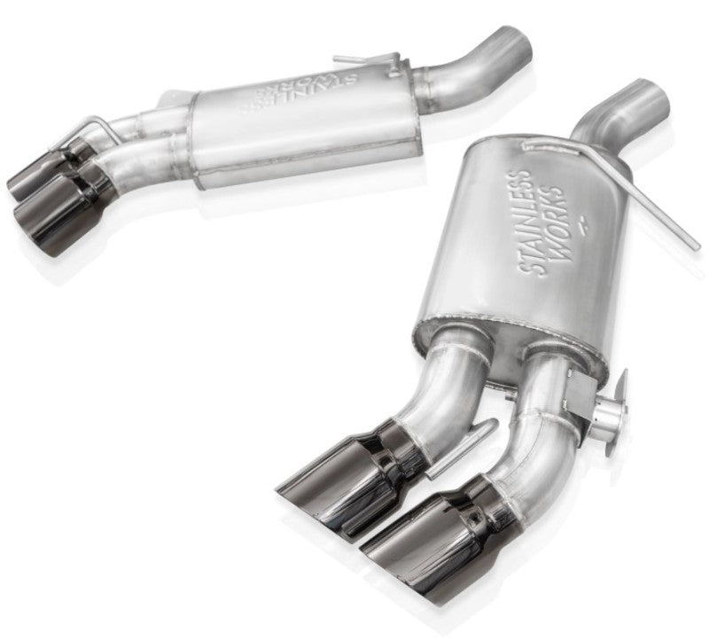 Stainless Works 16-21 Camaro SS 3in Original SW Connect Axle Back w/Valve - 4in Quad Black Tips Axle Back Stainless Works