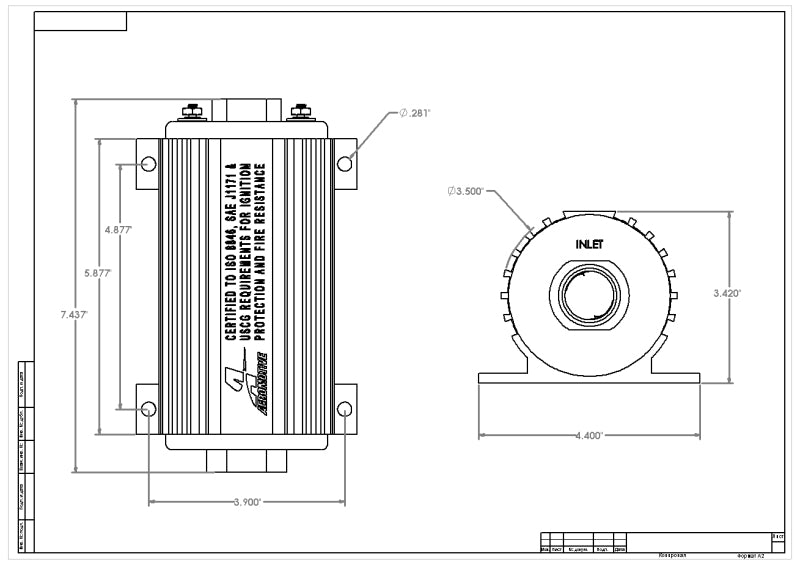 Aeromotive Marine 1200 HP EFI Pump Fuel Pumps Aeromotive