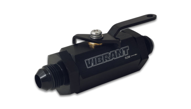 Vibrant -6AN to -6AN Male Shut Off Valve - Black Fittings Vibrant