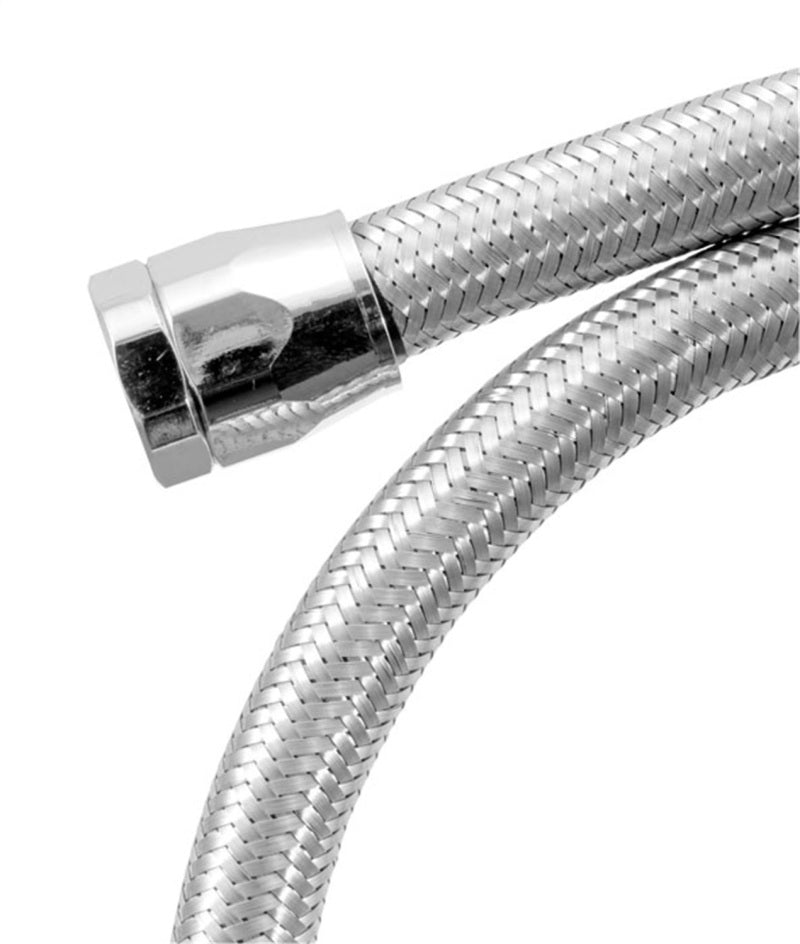 Spectre Stainless Steel Flex Fuel Line 3/8in. ID - 3ft. w/Chrome Clamps Fuel Lines Spectre