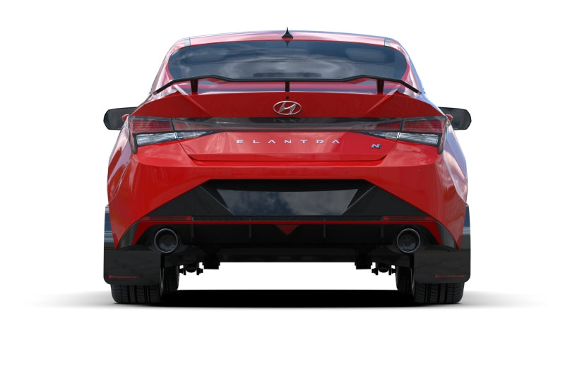 Rally Armor 22-23 Hyundai Elantra N &amp; N Line Black Mud Flap w/Grey Logo Mud Flaps Rally Armor
