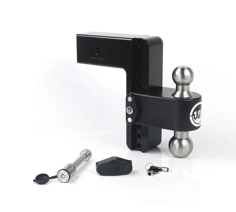 Weigh Safe 180 Hitch 8in Drop Hitch & 3in Shank (10K/21K GTWR) w/WS05 - Black Cerakote Hitch Ball Mounts Weigh Safe