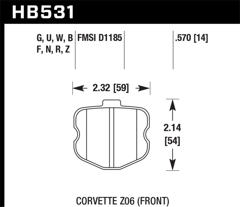 Hawk 2010-2013 Chevrolet Corvette Grand Sport HPS 5.0 Front Brake Pads Brake Pads - Performance Hawk Performance