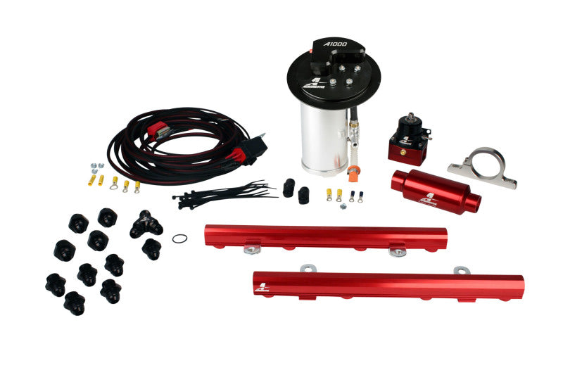 Aeromotive 10-13 Ford Mustang GT Fuel System - A1000 Pump/Deluxe Wiring Kit/5.0L 4V Rails Fuel Systems Aeromotive