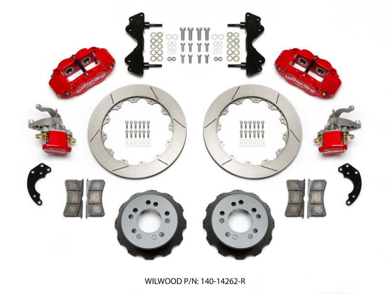 Wilwood Narrow Superlite 4R / MC4 Rear Kit 12.88 Red Currie Pro-Tour Unit Bearing Floater Big Brake Kits Wilwood