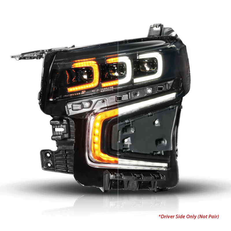 ANZO 21-23 Chevy Tahoe/Suburban LED Light Bar Style Headlights Black w/ Sequential DRL (Left Side) Headlights ANZO