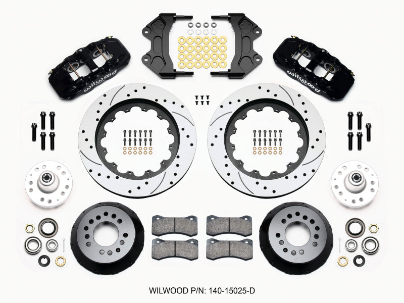 Wilwood AERO6 Front Hub Kit 15.00 Drilled WWE ProSpindle Big Brake Kits Wilwood