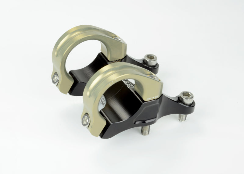 Renthal Integra II Stem. 45 mm. x 10 mm. - Aluminum Gold/Black Triple Clamp / Trees Renthal