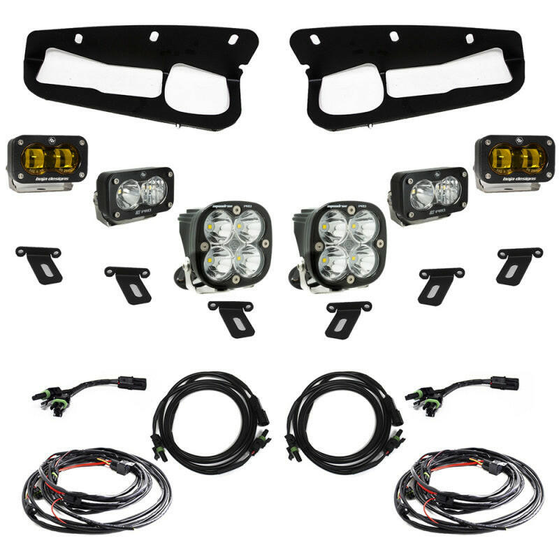 Baja Designs 21-22 Ford Bronco w/Steel Bumper S2 SAE Pro Fog Pocket Light Kit w/Upfitter - Amber Light Bars & Cubes Baja Designs
